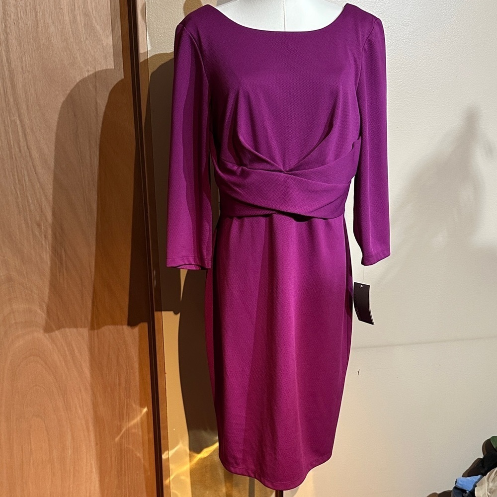 Donna Ricco Magenta Long Sleeve Dress 6